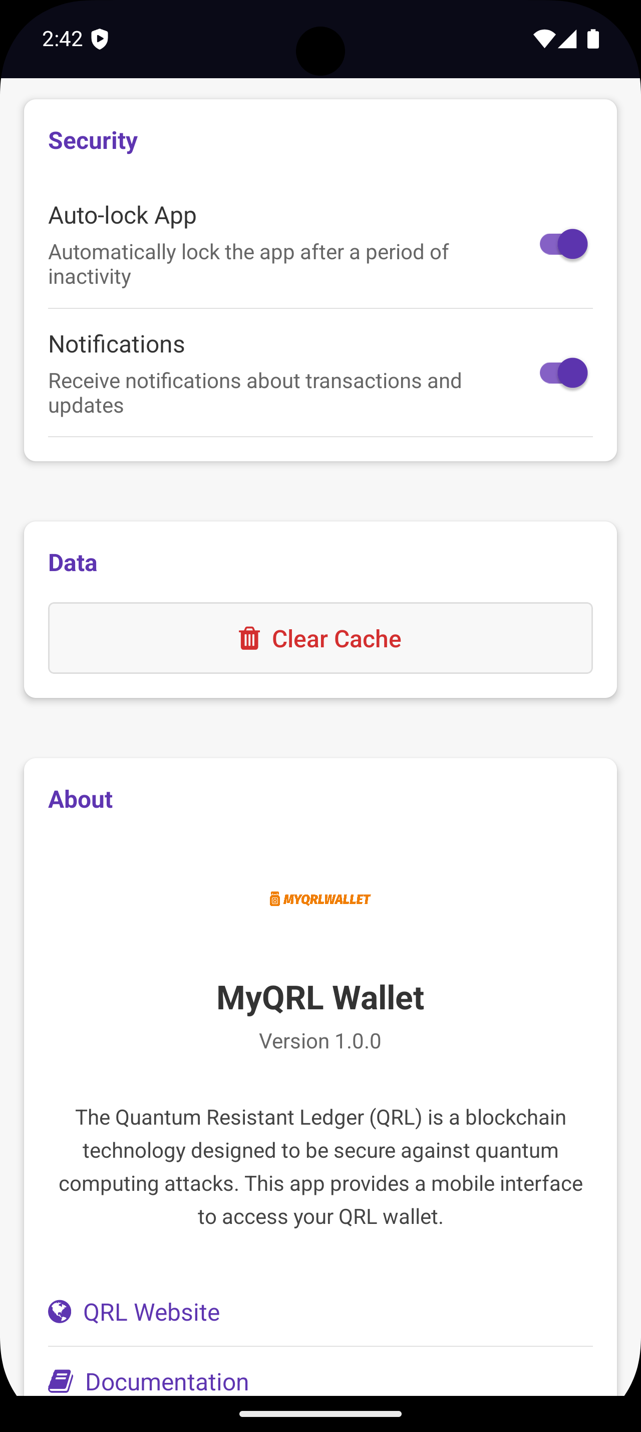 QRL Mobile App Screenshot 3
